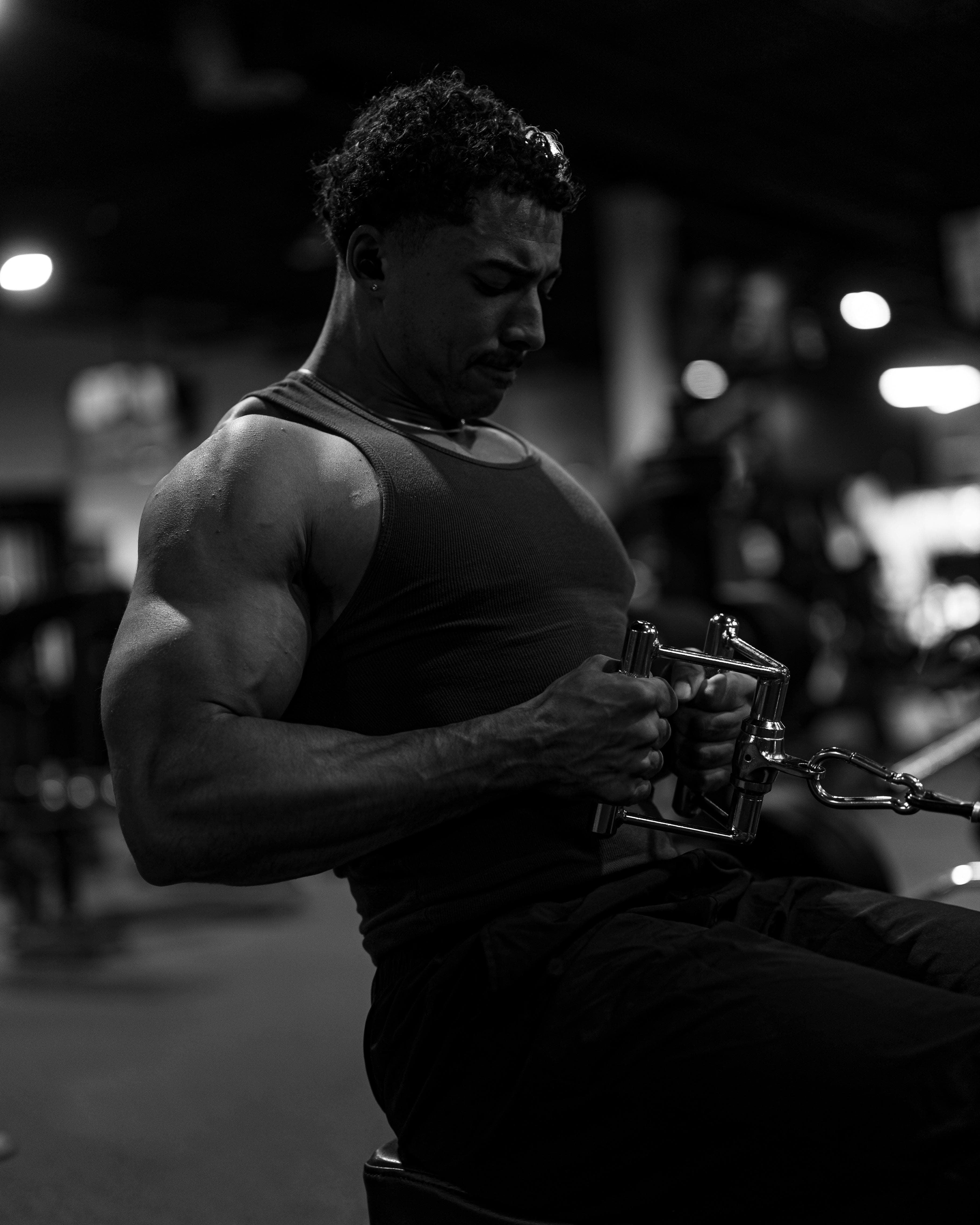 Athlete training in the gym